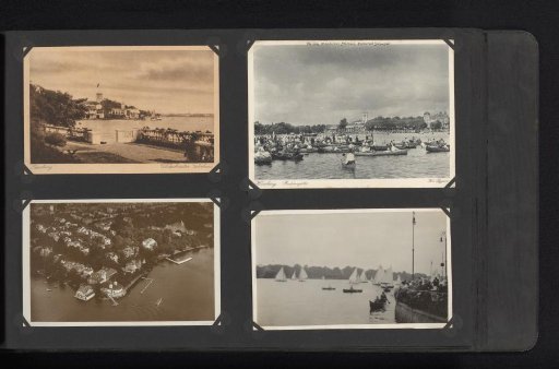 Two photographs and two photomechanical prints of the Außenalster in Hamburg