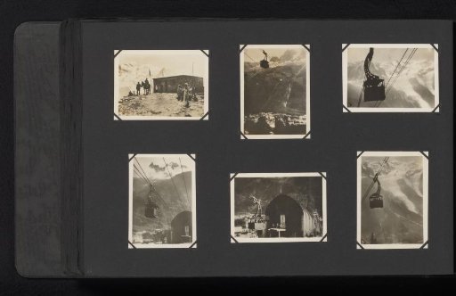 Six photographs of mountains and a cable car, Switzerland