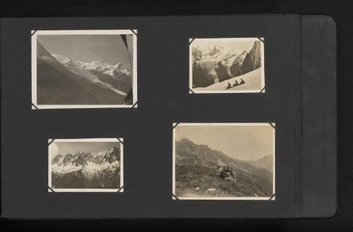 Four photographs of the Van den Berg family in the Alps