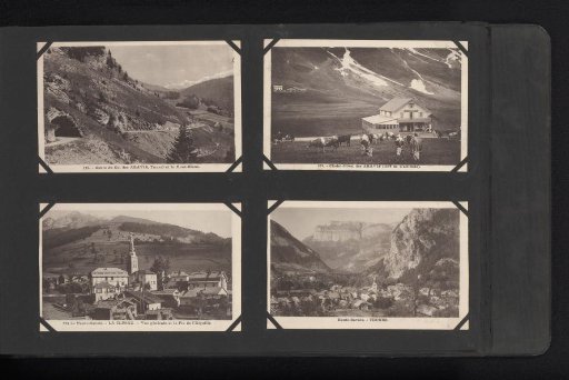 Four photomechanical postcards of mountains in the Haute-Savoie