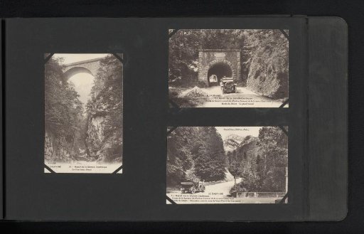 Three photomechanical postcards of roads in the Massif de la Chartreuse