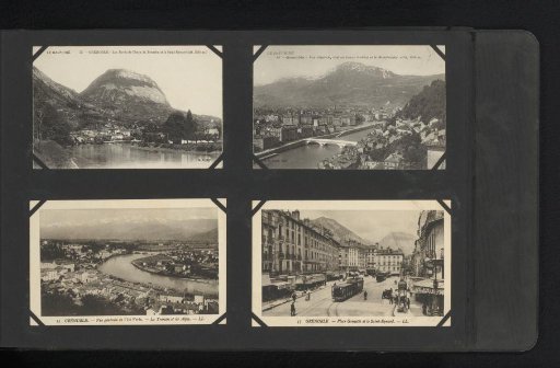 Four photomechanical postcards of Grenoble