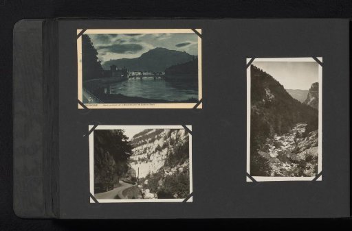 Two photographs and a photomechanical postcard of Grenoble and surroundings