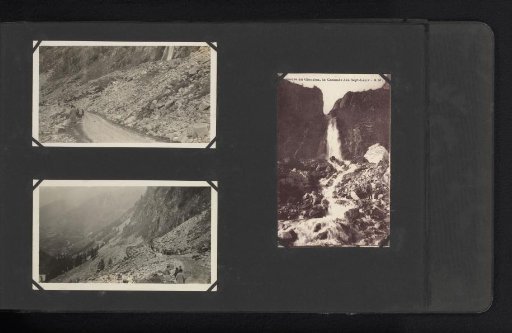 Two photographs and a photomechanical postcard of the Cascade des Sept Laux