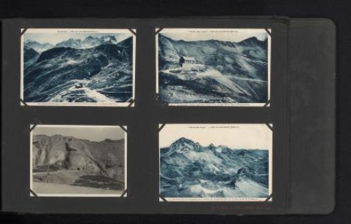 Three Photomechanical Postcards and a Photograph of Mountains in the Savoie