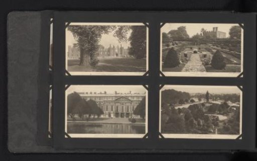 Four photomechanical postcards of Hampton Court Palace and surrounding gardens