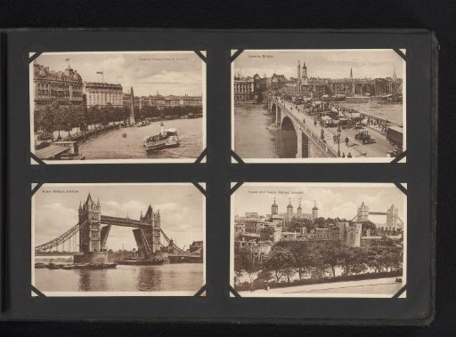 Four photomechanical postcards of London and the Thames
