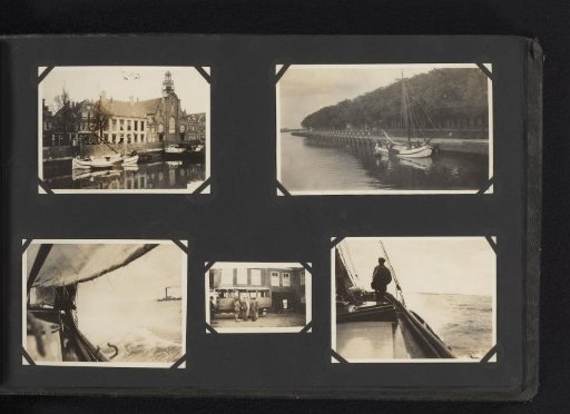 Five photographs of a boat trip with the sailing boat De Snits and rivers in the Netherlands