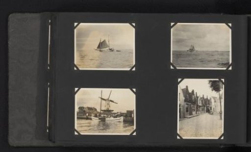 Four Photographs of a Boat Trip with the Sailboat De Snits, Sailing Ships, and a Street in the Netherlands