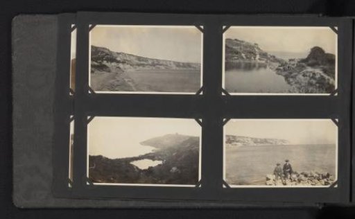 Four photographs of Carel Frederik and Frank Willem van den Berg at the coast near Folkestone