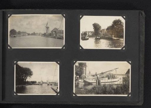 Four photographs of rivers in the Netherlands and sailing boat De Snits