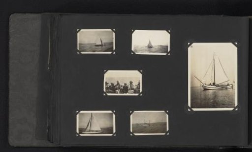 Six photos of a boat trip on the sailing ship Bries