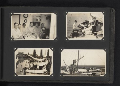 Four photographs of boys on the sailing ship Bries