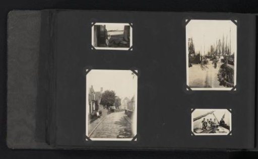 Four photographs of a boat trip with the sailing ship Bries and places in the Netherlands