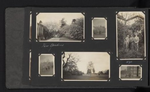 Six photographs of the Van den Berg family in Kew Gardens and in Wye