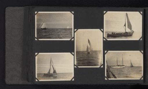 Five photographs of sailing boats