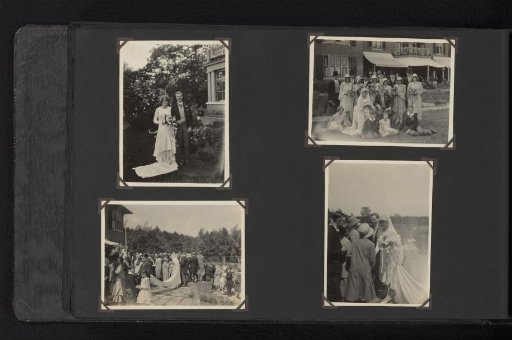 Four photographs of the wedding celebration of Henricus Petrus Joannes van Ketwich Verschuur and Elize de Beaufort at the country estate De Hooght, Maarn