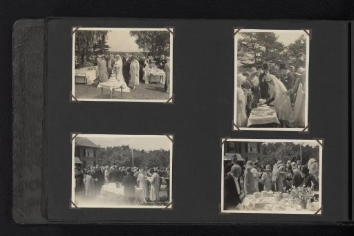 Four photographs of the wedding celebration of Henricus Petrus Joannes van Ketwich Verschuur and Elize de Beaufort at the country house De Hooght, Maarn