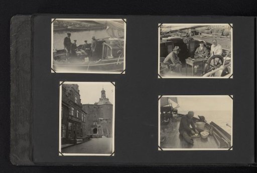 Four Photos of Men Aboard a Sailboat and a Tower in the Netherlands