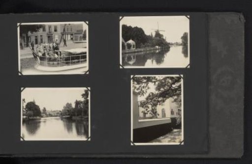 Four photographs of a boat trip and a country house in the Netherlands