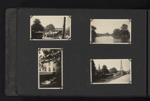 Four photographs of a boat trip and a country house in the Netherlands