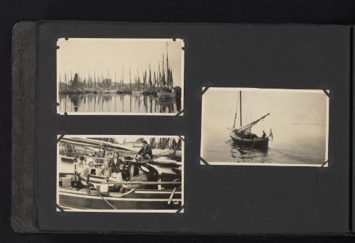 Three photographs of a sailing ship