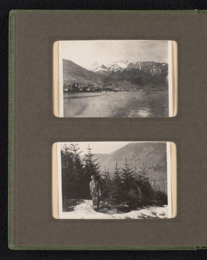 Two photographs of the Van den Berg family on holiday at Lake Geneva