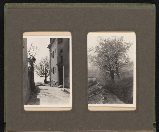 Two photos of the Van den Berg family on holiday in the Alps