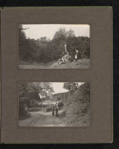 Two photos of the Van den Berg family during a walk in Germany