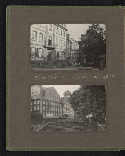 Two photographs with street views in Monschau