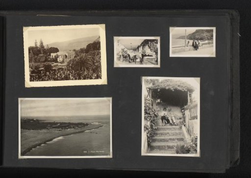 Four photographs, including a photographic postcard and a photomechanical postcard of Tenerife and the Van den Berg family there