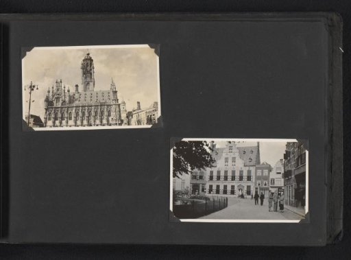 Two photographs of the town hall and the St. George's Hall in Middelburg