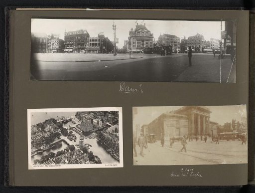 Three photographs of the Dam and the Montelbaanstoren