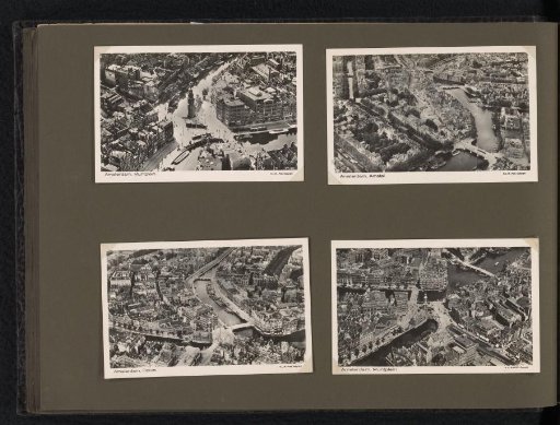 Four aerial photographs of the Muntplein and the Rokin, Amsterdam