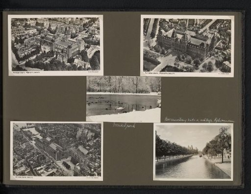 Five photos of the Rijksmuseum, Vondelpark, the Beurs van Berlage, and the Boerenwetering in Amsterdam