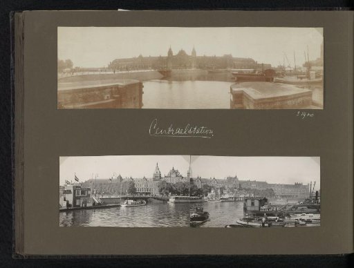 Three photographs of the Central Station, Amsterdam
