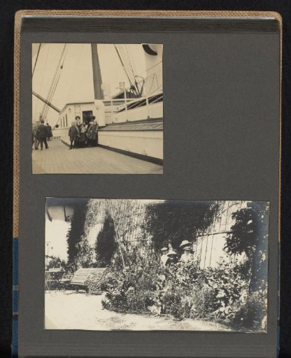 Family of Charles Frederick van den Berg on a ship and in a park in South Africa