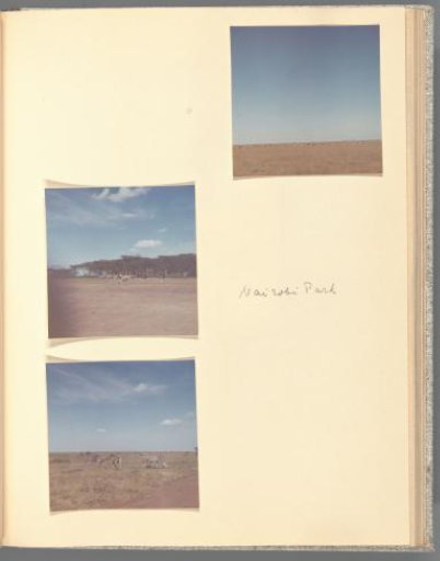 Three views of Nairobi National Park, Kenya, one with ostriches and one with zebras