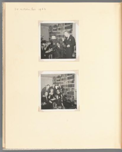 Two group portraits of the Van den Berg family indoors