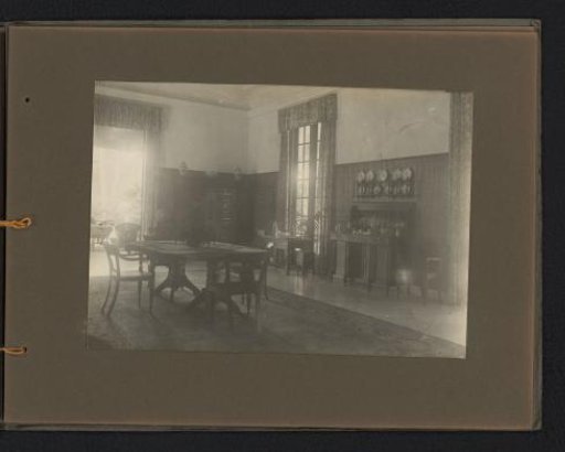 Interior of the dining room in the official residence of the Javasche Bank in Batavia