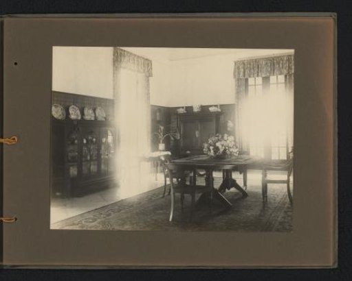 Interior of the dining room in the official residence of the Javasche Bank in Batavia