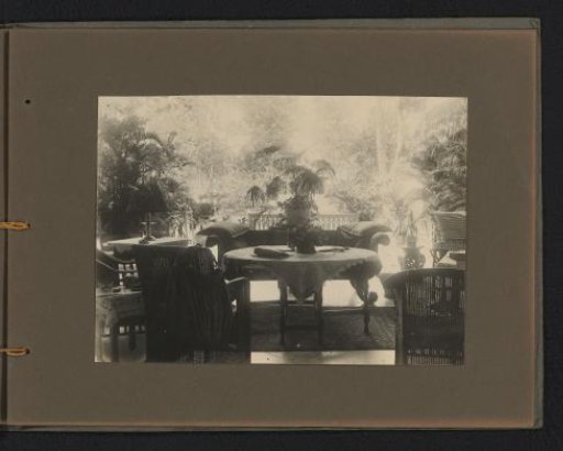 View of the veranda of the official residence of the Javasche Bank in Batavia
