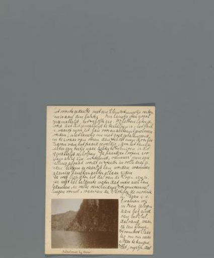 Eleventh page of a travel diary through Norway with a photograph showing a view of Suldal Vand