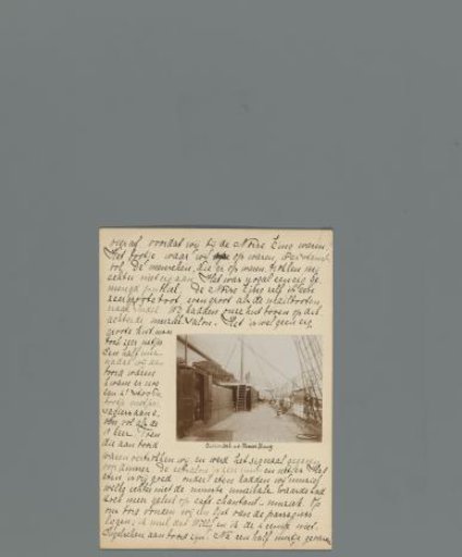 Fourth page of a diary of a journey through Norway with a photo of the stern of the Norse King