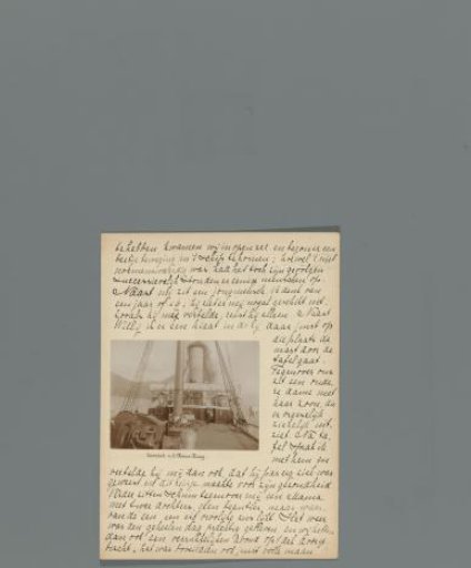 Fifth page of a travel diary through Norway with a photo of the foredeck of the Norse King