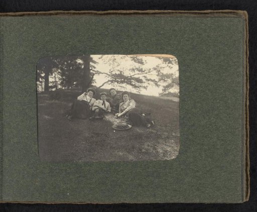 Four members of the Van den Berg family on the heath in Huis ter Heide