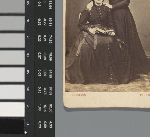 Portrait of Joanna Emilia Agnes van den Berg (Jeanette) standing next to a seated woman