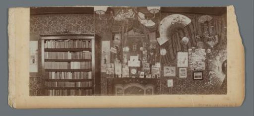 Collage of three photos of the interior of the room of Henk van den Berg at Turfmarkt 3