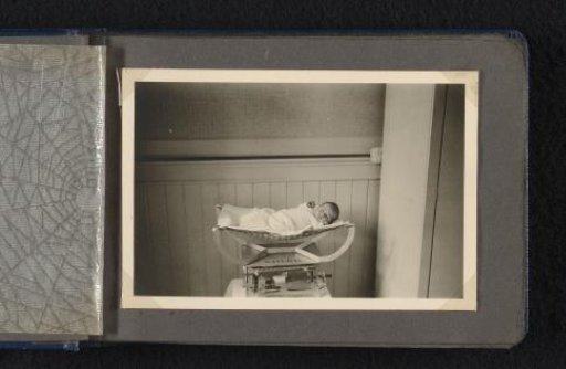 Norbert Peter van den Berg as a Newborn Baby in a Scale