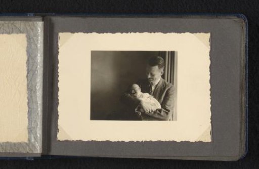 Frank Willem van den Berg with newborn son Norbert in his arms